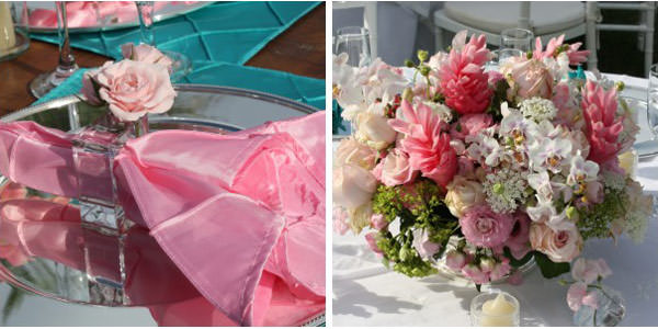 decoração casamento rosa turquesa