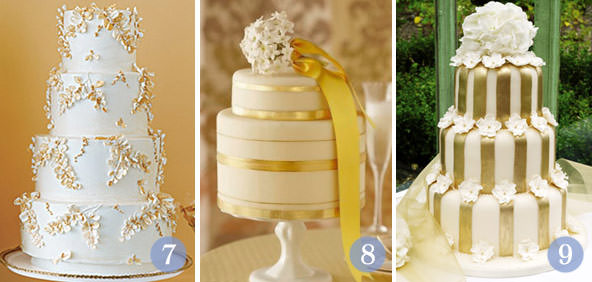 bolo de casamento detalhe dourado