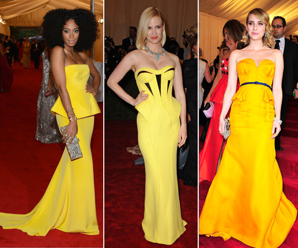 vestidos amarelos baile MET 2012