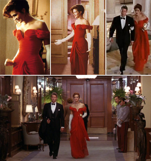 vestido vermelho julia roberts uma linda mulher