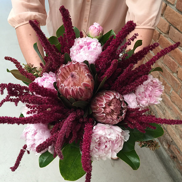 bouquets de noiva com protea