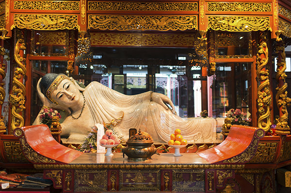 reclining statue in the The Jade Buddha Temple shanghai china