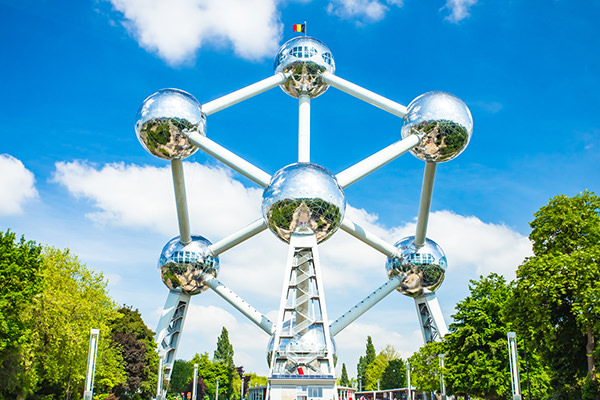 Brussels, Belgium - May 16, 2014: The Atomium is a building in Brussels originally constructed for Expo 58, the 1958 Brussels World's Fair.