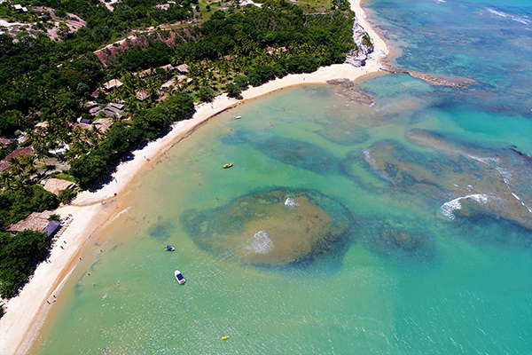 Aerial view of Trancoso Beach, Porto Seguro, Bahia, Brazil