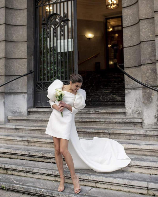 Vestido de noiva 2022, tendência vestido de noiva, vestido mini
