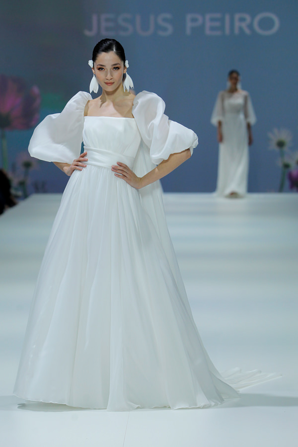  Vestido de noiva 2022, tendência vestido de noiva, vestido com manga bufante