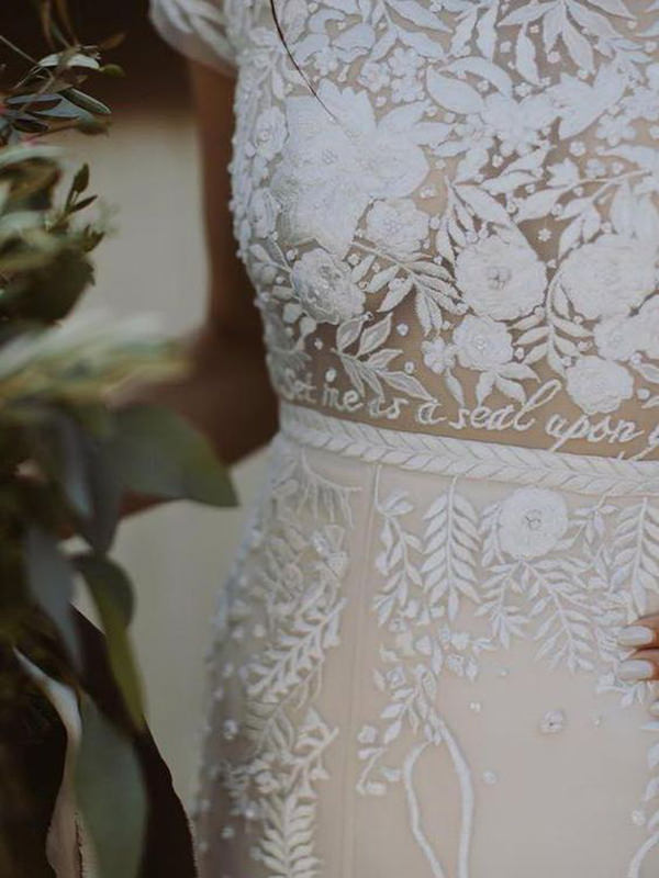  Vestido de noiva 2022, tendência vestido de noiva, vestido com bordado customizado