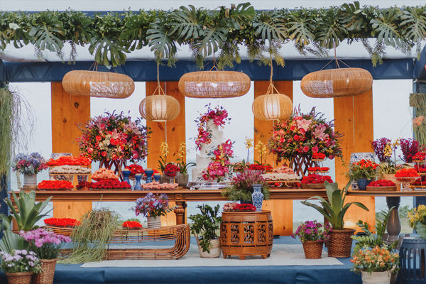 decoradores; decoração de casamento; decoração tropical colorida; Sweet Wedding Decor; decoração em João Pessoa