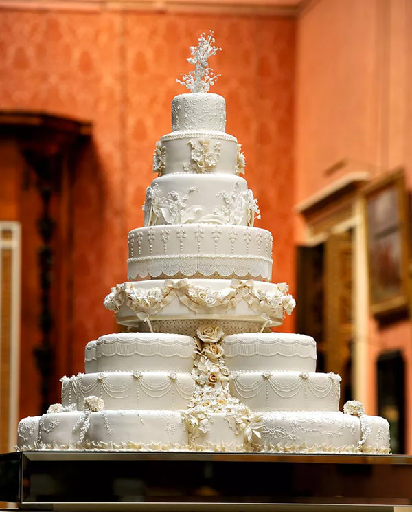 bolo de casamento, bolo de casamento da realeza, bolo branco, casamento da real, casamento da realeza, Kate Middleton, Príncipe William, duquesa de Cambridge, 