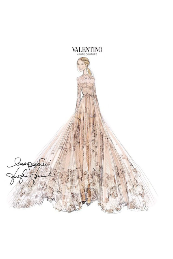 vestido de noiva Valentino, vestido de noiva alta costura, vestido de noiva, vestido de noiva de renda, Frida Giannini, vestido rosé