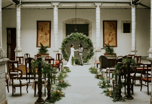 decoração de casamento greenery, decoração de casamento botânica, decoração de casamento com folhagem, decoração de casamento verde, caminho da noiva, altar de casamento