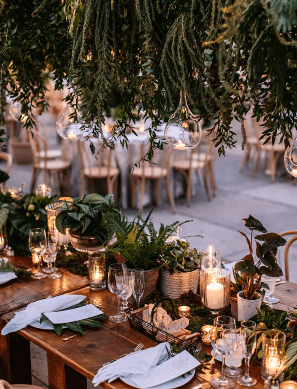 decoração de casamento greenery, decoração de casamento botânica, decoração de casamento com folhagem, decoração de casamento verde, arranjo aéreo, arranjo suspenso