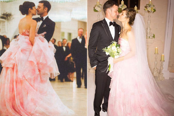vestido de noiva cor de rosa, vestido de noiva colorido, vestido de noiva rosé, vestido de noiva millenial pink, vestido de noiva rosa quartzo, vestido de noiva rosé nude, jessica biel