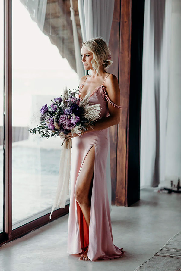 vestido de noiva cor de rosa, vestido de noiva colorido, vestido de noiva rosé, vestido de noiva millenial pink, vestido de noiva rosa quartzo, vestido de noiva rosé nude, Malin Akerman