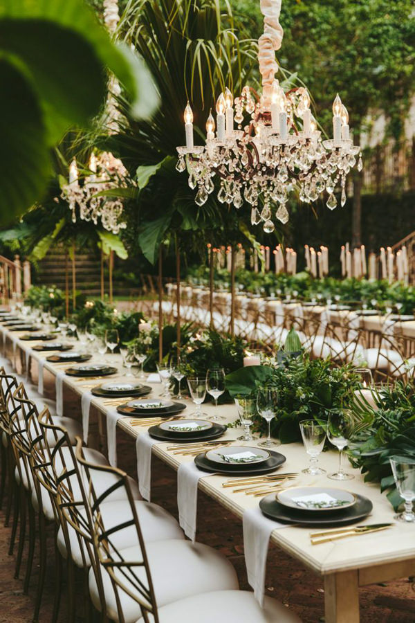 decoração de casamento greenery, decoração de casamento botânica, decoração de casamento com folhagem, decoração de casamento verde, arranjo de centro de mesa, arranjo baixo, mesa comunitária